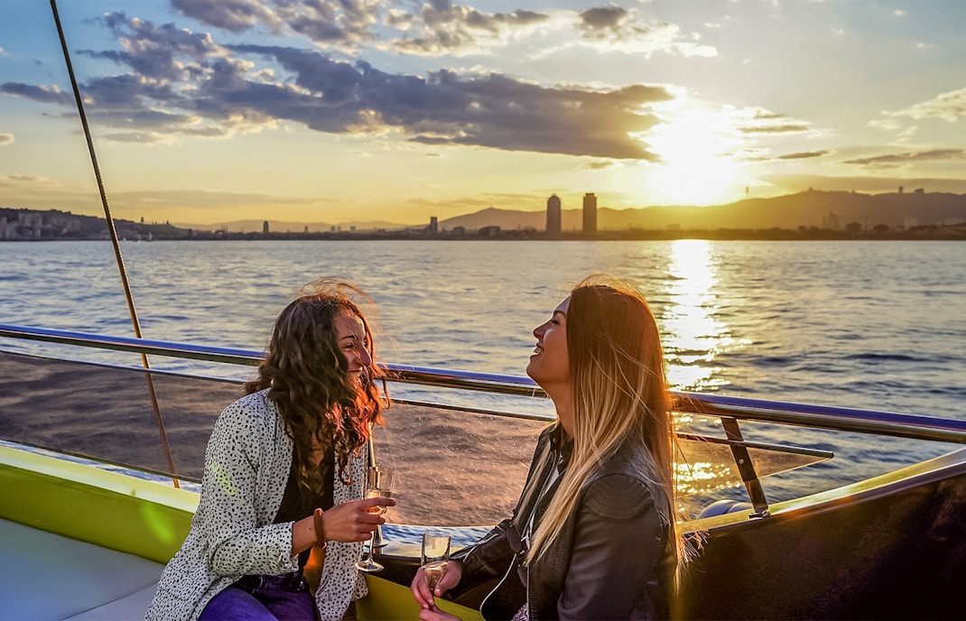 tourist enjoying a sunset cruise