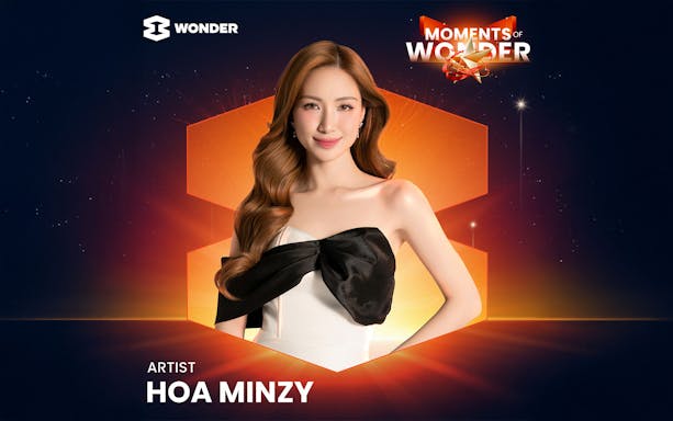 Poster of Hoa Minzy for 8Wonder Moments of Wonder event.