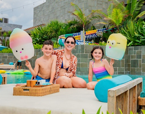 Family having fun at Atlas Beach Club