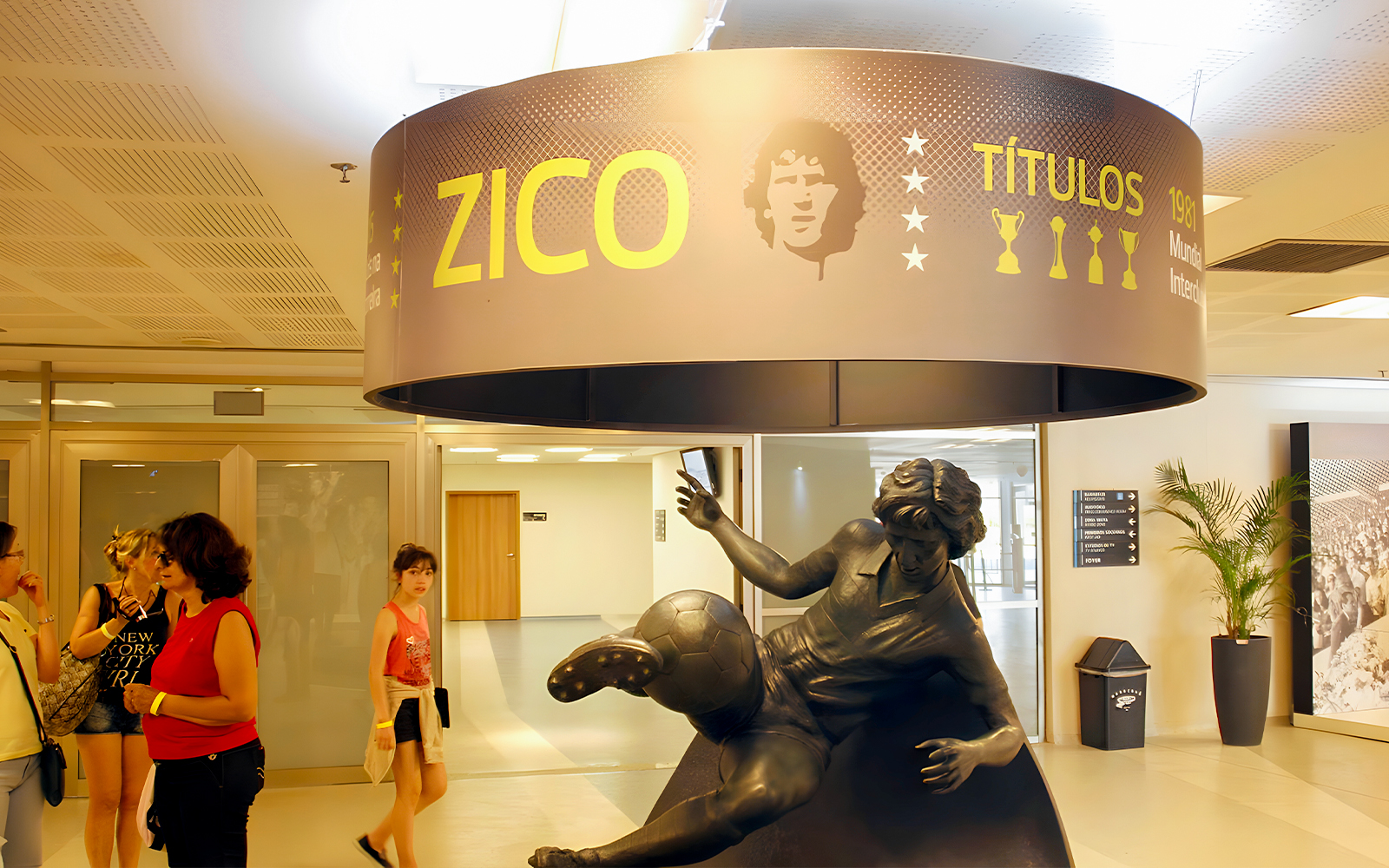Zico statue and exhibit inside the Maracanã Stadium museum, Brazil.