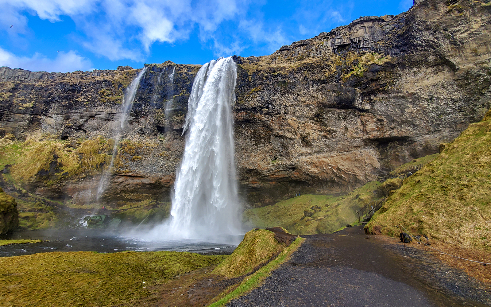 Seljalandsfoss waterfall on South Coast & Katla Ice Cave tour from Reykjavik.