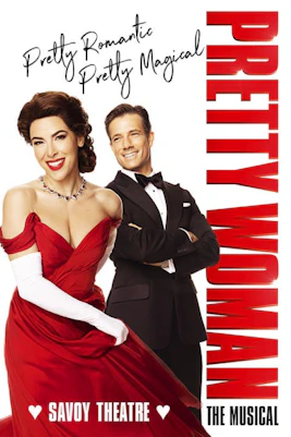 Broadway theater marquee for "Pretty Woman" musical in New York City.