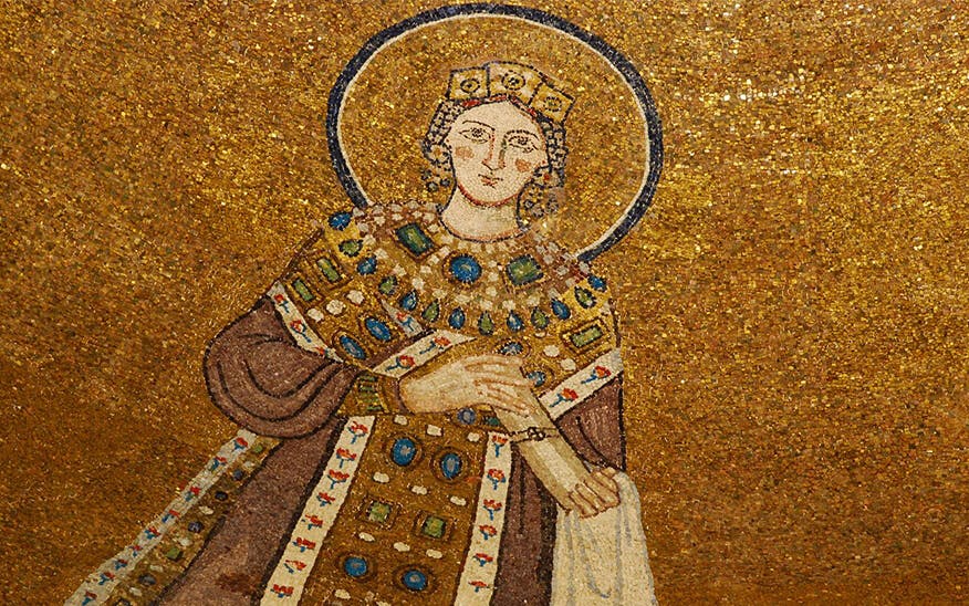 Mosaic of Saint Agnes in Catacombs of Saint Agnes, Rome.