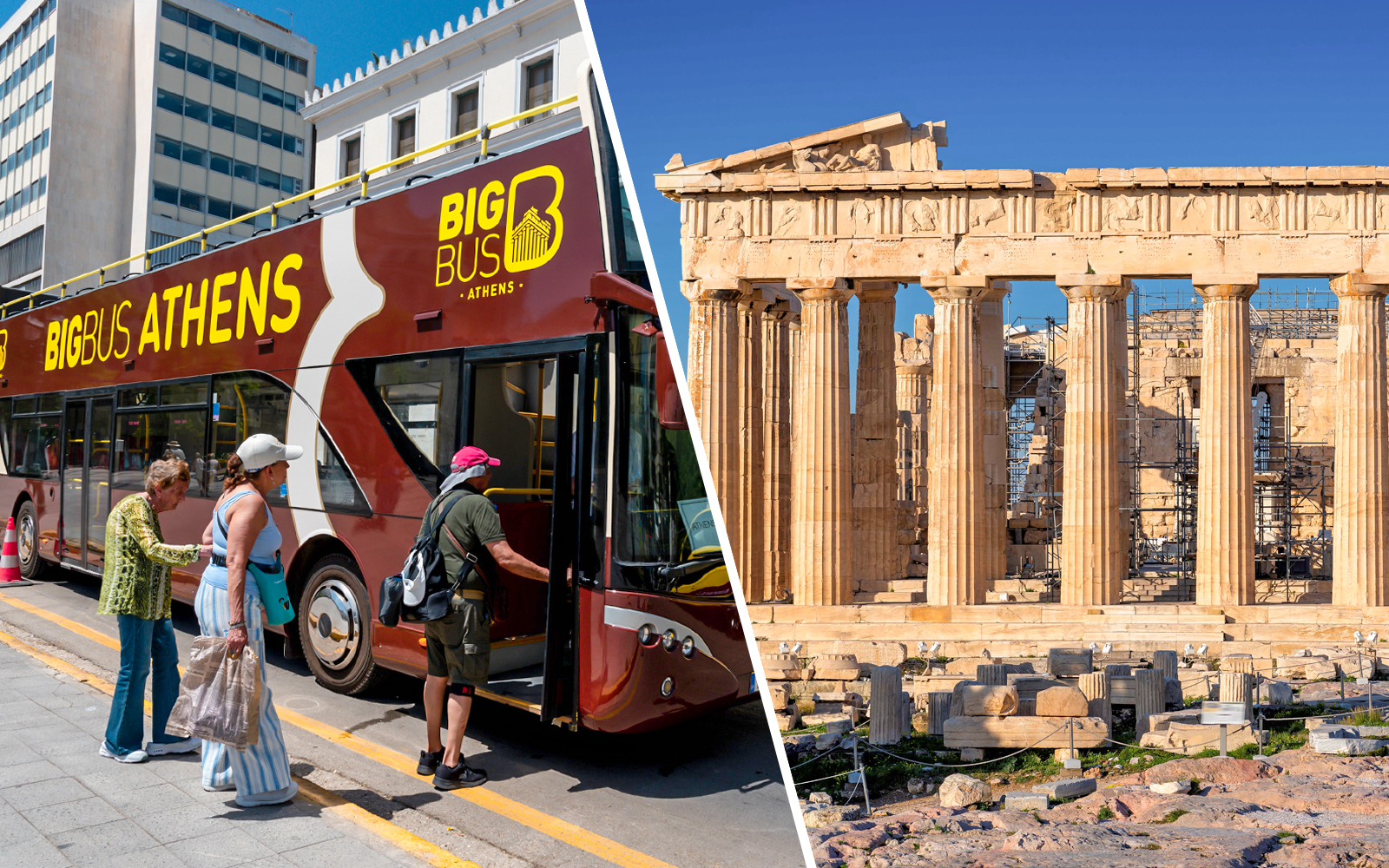 Combo (Save 10%): Athens, Piraeus, and Riviera Hop-On Hop-Off Bus Tour + Acropolis & Parthenon Tickets