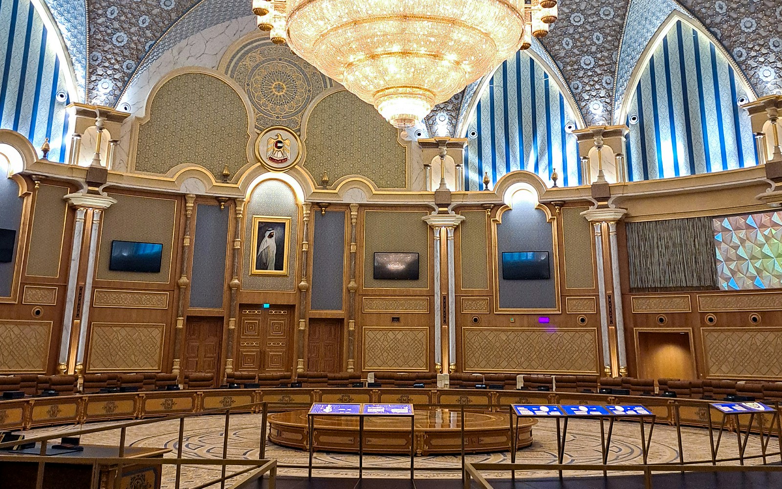 Spirit of Collaboration Room in Dubai with intricate decor and seating arrangement.