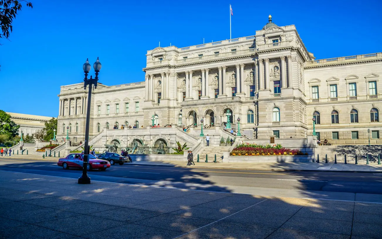 Library of Congress building in Washington D.C. during a self-guided city exploration game.