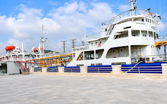 Tanker ship at the world's first tanker museum in Baku, Azerbaijan.