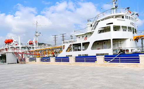 Tanker ship at the world's first tanker museum in Baku, Azerbaijan.