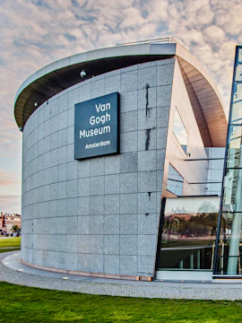 Van Gogh Museum exterior in Amsterdam with modern architecture.