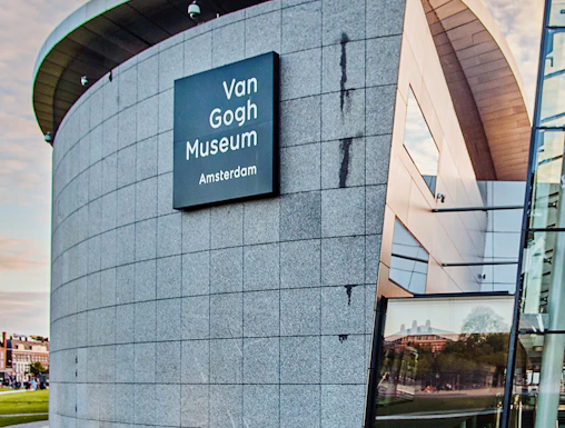 Van Gogh Museum exterior in Amsterdam with modern architecture.