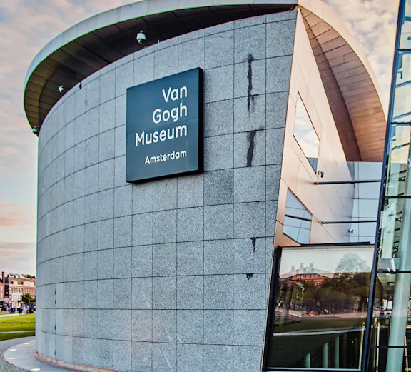 Van Gogh Museum exterior in Amsterdam with modern architecture.