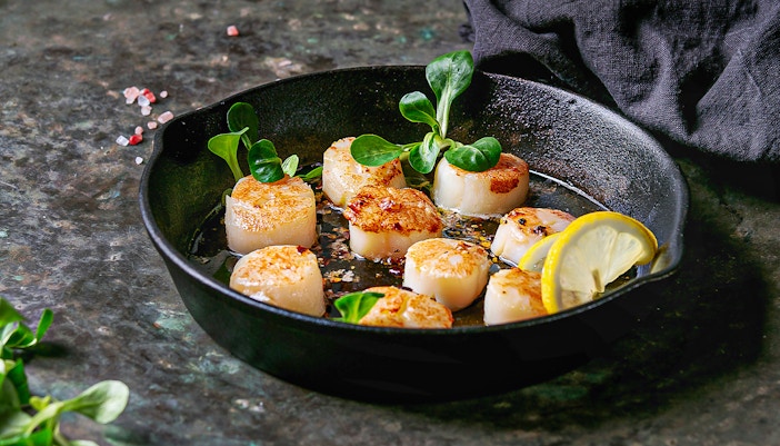 Grilled scallops