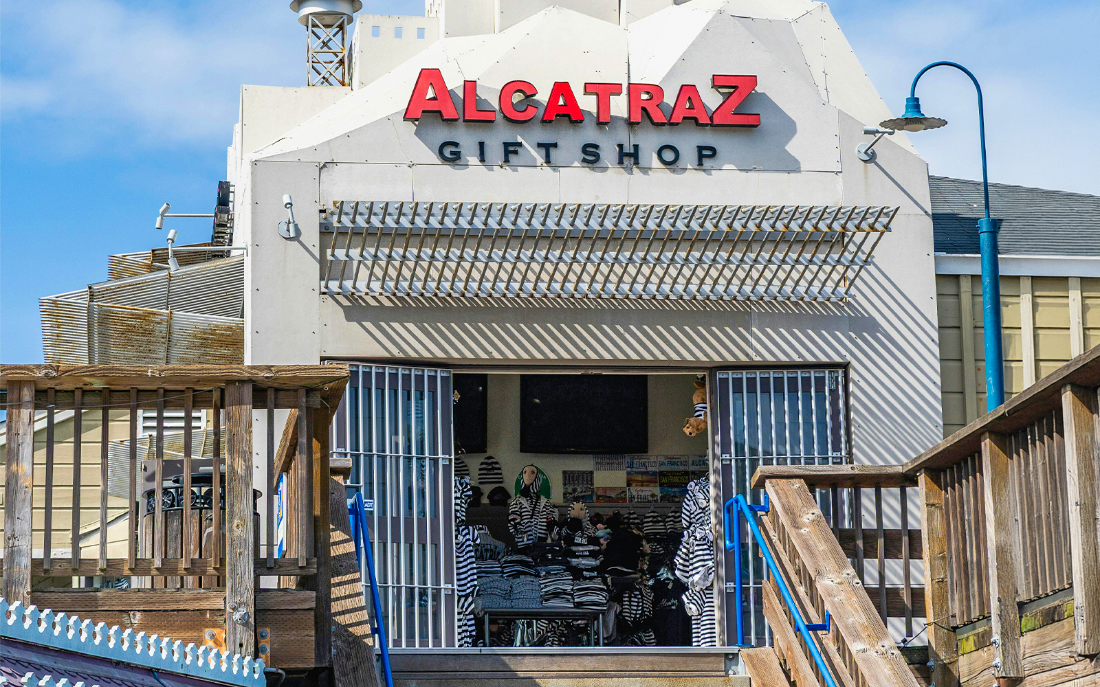 Alcatraz gift shop entrance at Pier 39, San Francisco.
