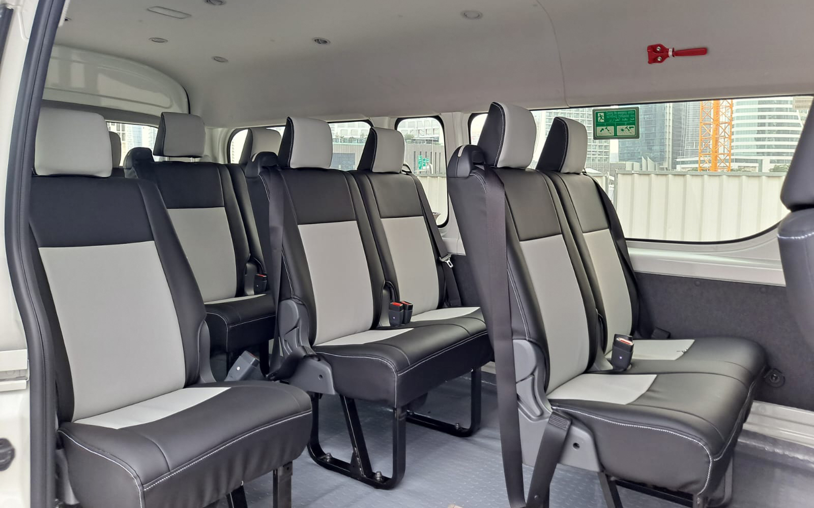 Minivan interior for Aquaventure Waterpark round-trip hotel transfers.