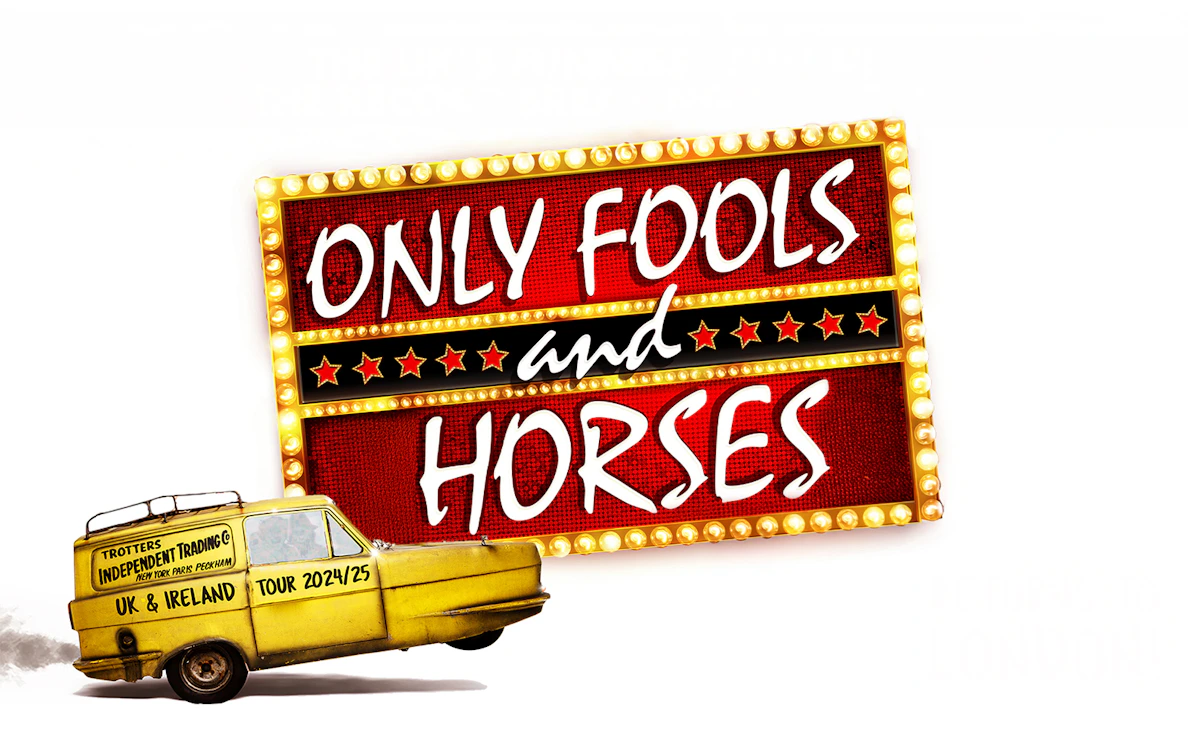 Only Fools and Horses tour poster with yellow van for UK and Ireland 2024/25