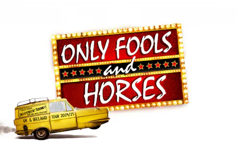 Only Fools and Horses tour poster with yellow van for UK and Ireland 2024/25