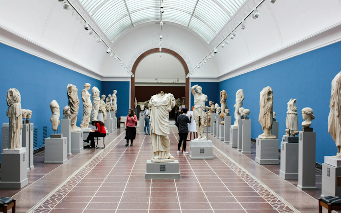 Statues in the sculpture gallery at New Carlsberg Glyptotek, Copenhagen, Denmark.