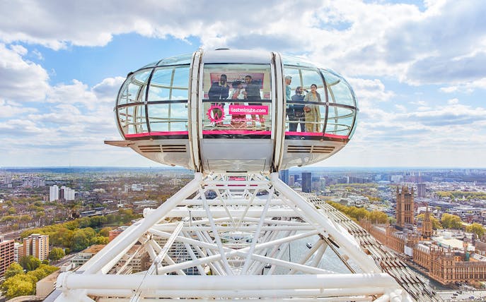 London Eye capsule with cityscape view from river cruise, part of Combo deal.