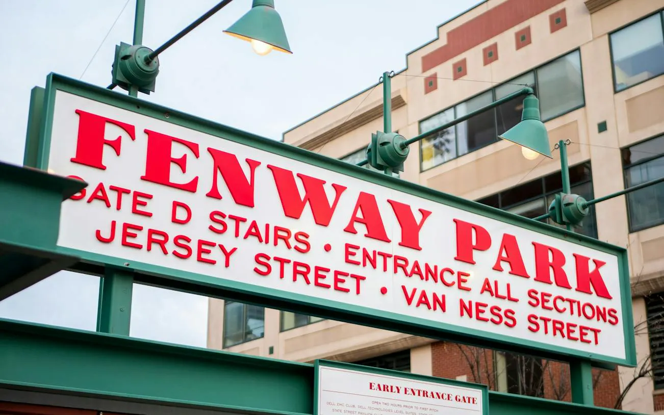 Fenway Park entrance sign, part of Boston Strangler detective game tour.