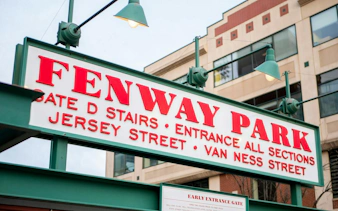 Fenway Park entrance sign, part of Boston Strangler detective game tour.