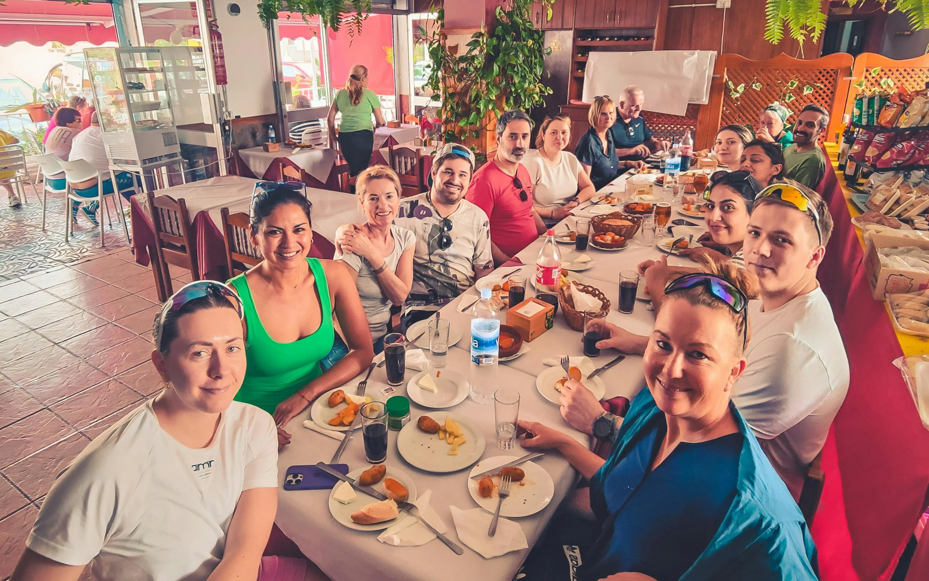 Tour group enjoying lunch during Red Canyon Tour.