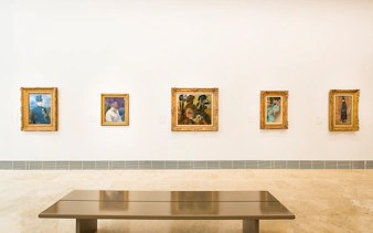 Paintings on display at the Thyssen-Bornemisza Museum in Madrid.
