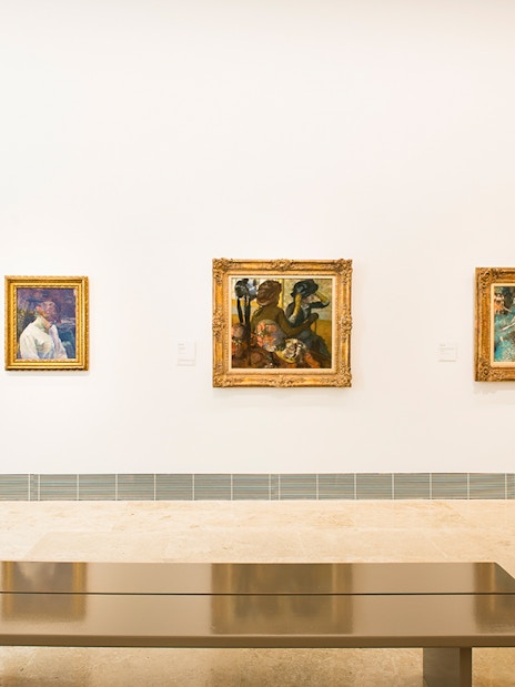 Paintings on display at the Thyssen-Bornemisza Museum in Madrid.