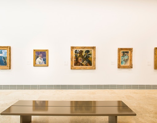 Paintings on display at the Thyssen-Bornemisza Museum in Madrid.