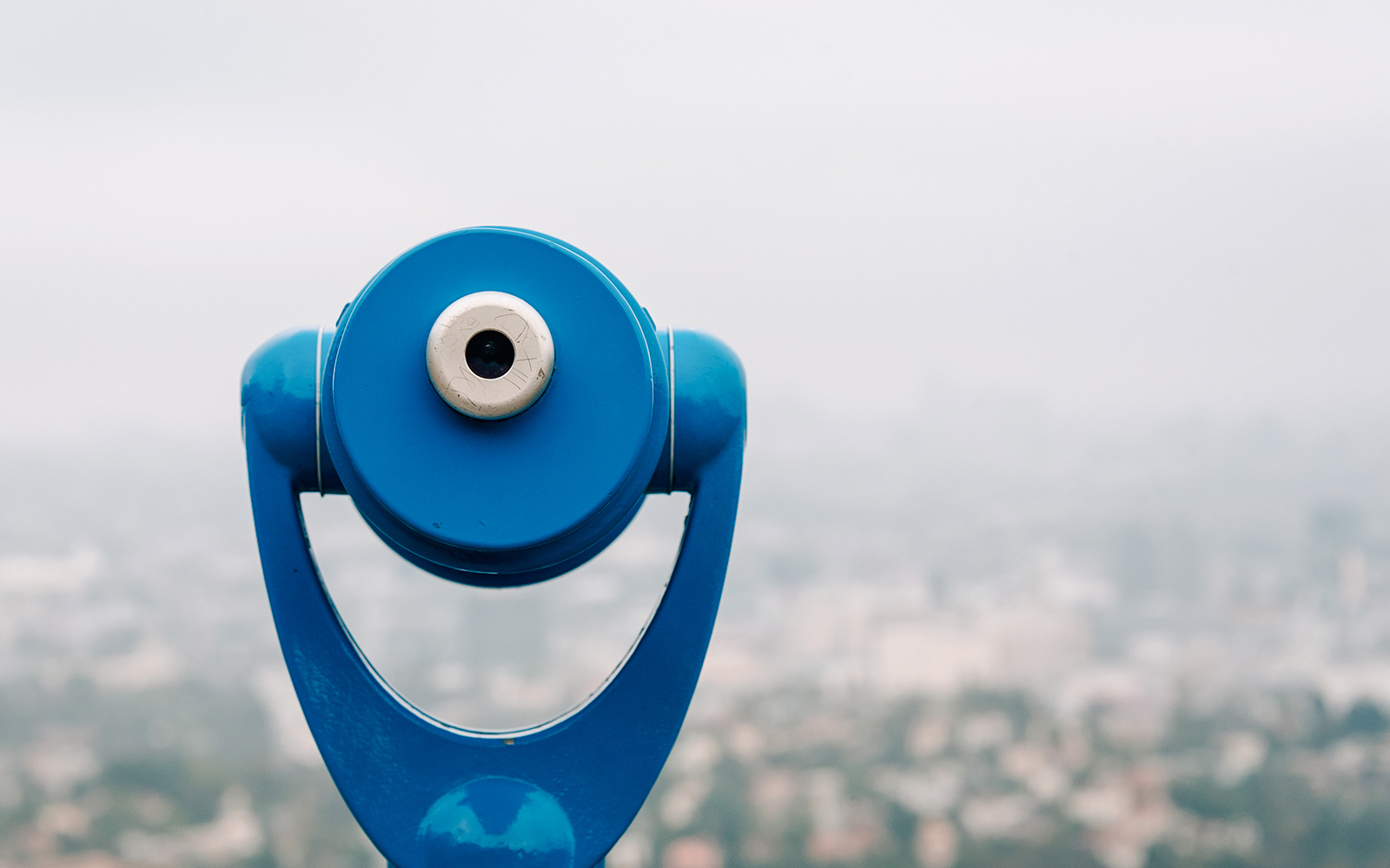 Telescope overlooking Los Angeles from Hollywood Bowl Overlook.