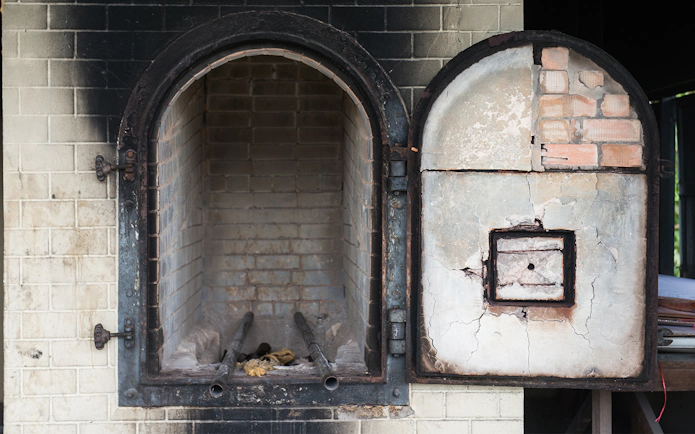 Crematory oven at Station Z, Sachsenhausen Concentration Camp, Germany.