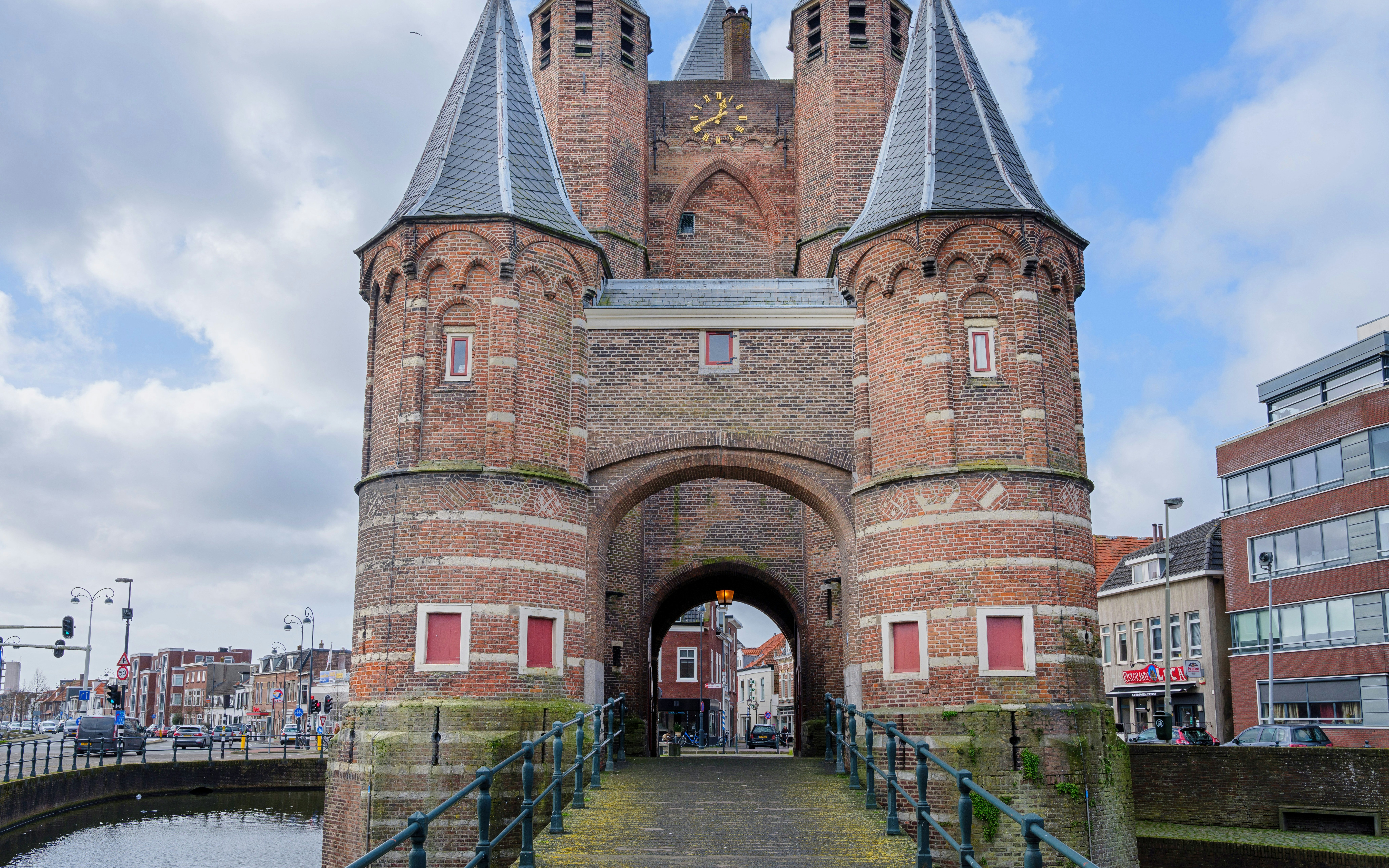 Medieval gate in Haarlem, Noord-Holland Province, The Netherlands.