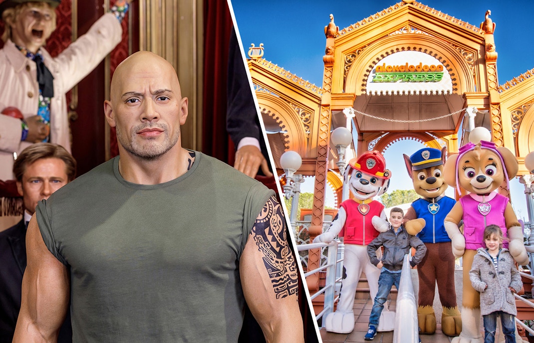 Wax figures at Madrid Wax Museum and roller coaster at Parque de Atracciones.