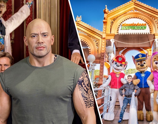 Wax figures at Madrid Wax Museum and roller coaster at Parque de Atracciones.