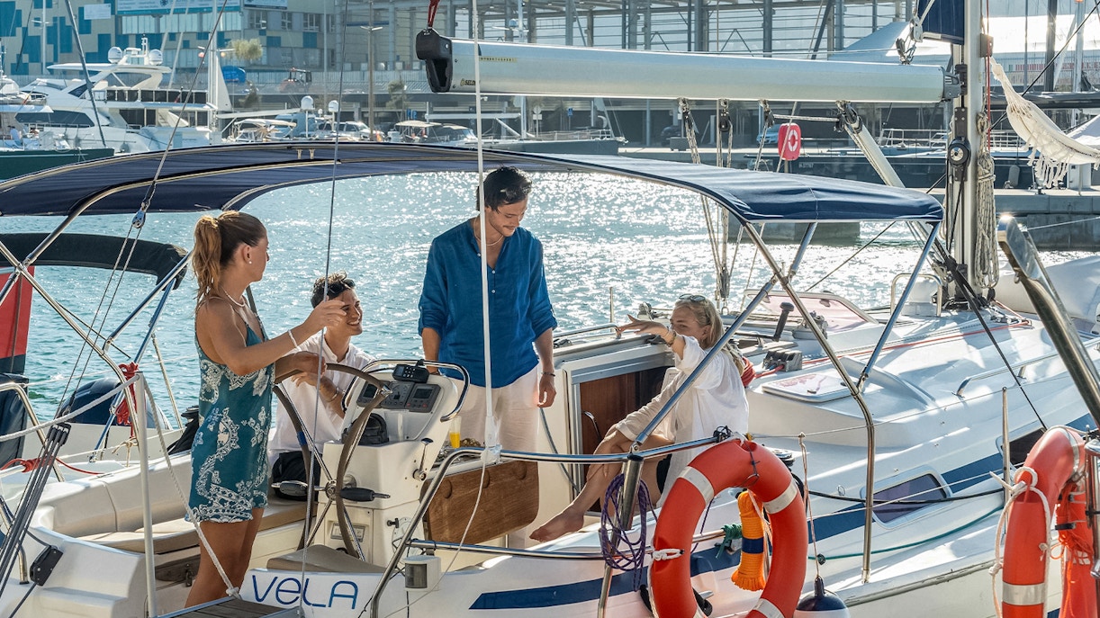 tourist aboard barcelona cruise