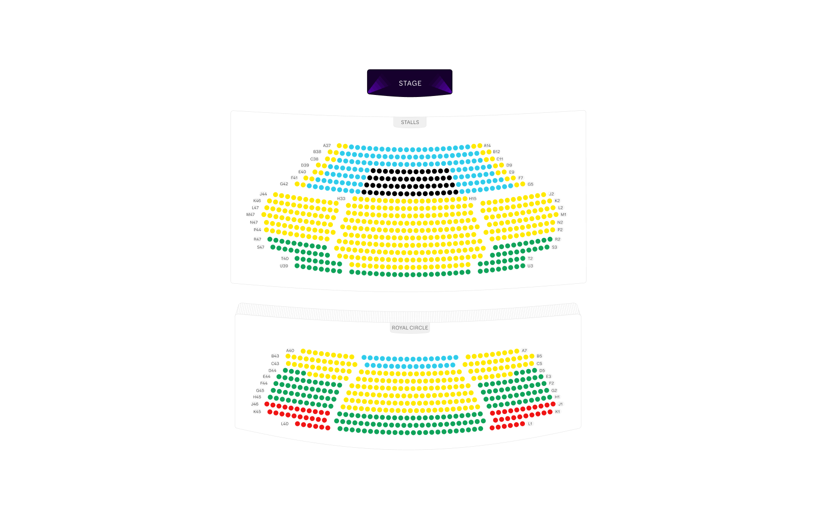 Prince of Wales Seating Plan