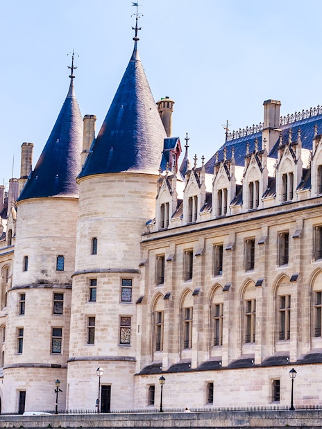 Conciergerie in Paris with its historic towers and Gothic architecture.