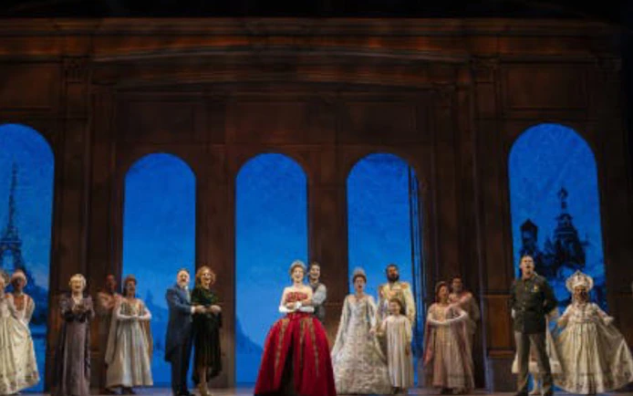 Cast performing ANASTASIA musical on stage in Brisbane.