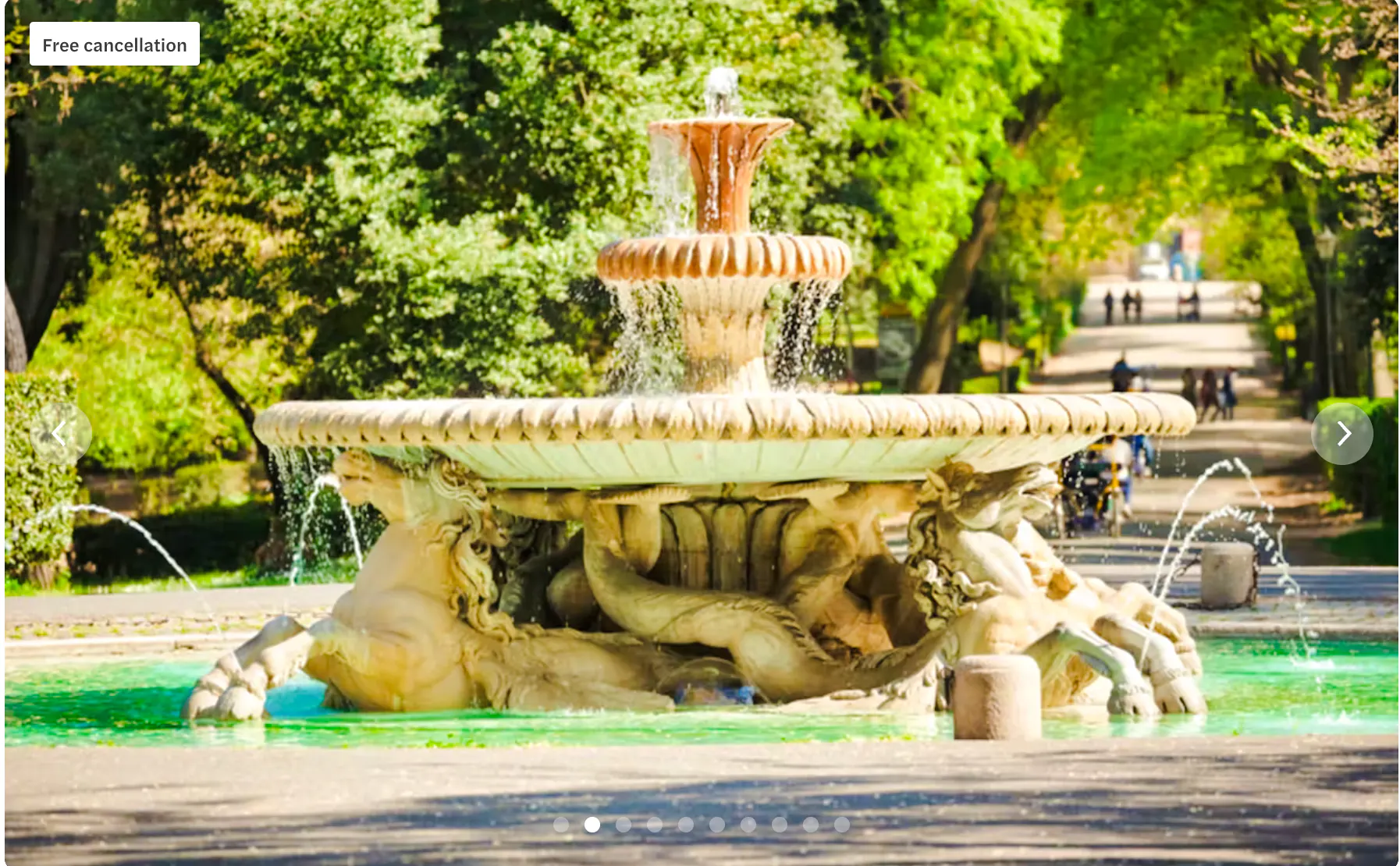 Fountain with horse sculptures in a New York park, Experience 3 tour.