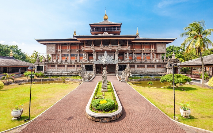 Traditional Indonesian architecture at Taman Mini Indonesia, Jakarta.