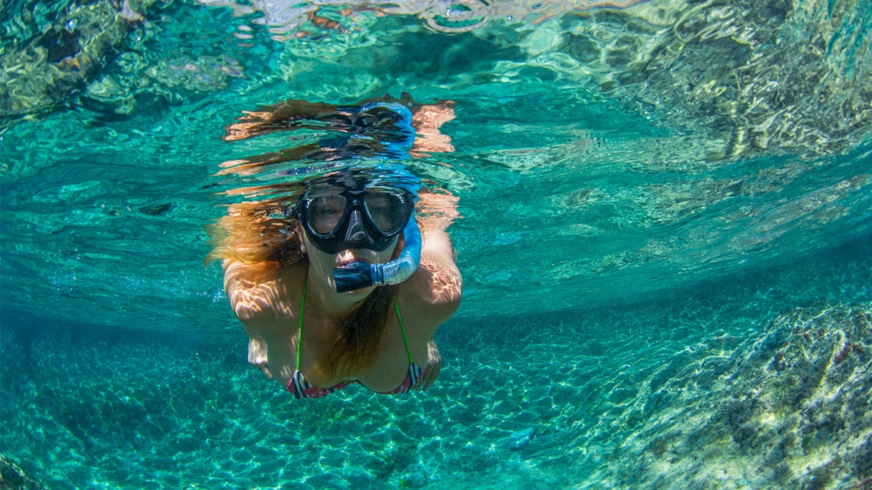 woman snorkeling