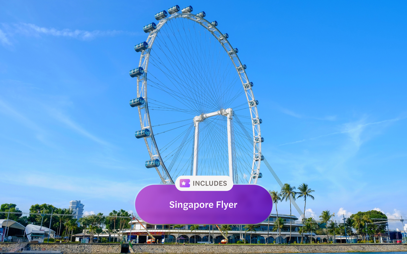 Singapore Flyer observation wheel against a clear blue sky.