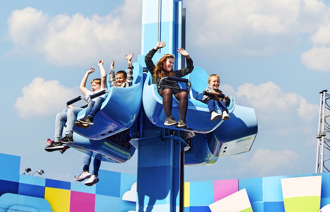 Visitors enjoying a ride at LEGOLAND Billund.