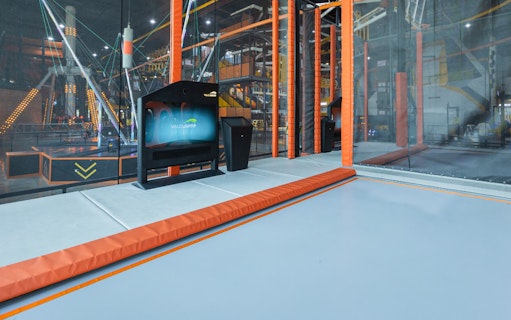 ValoJump trampoline area at Adrenark Adventure indoor park.