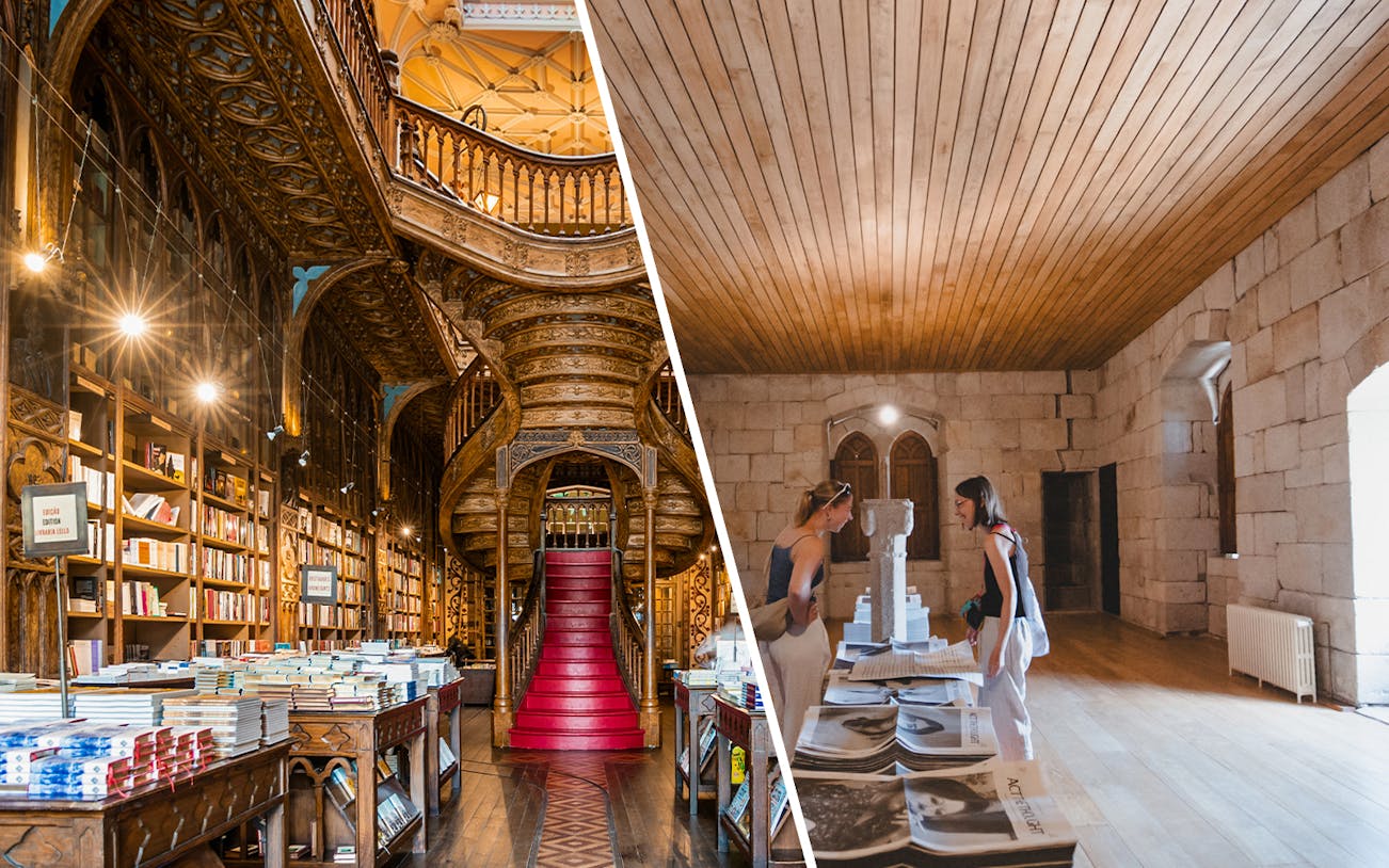 Visitors exploring the ornate interior and exhibits at Lello Foundation Museum.