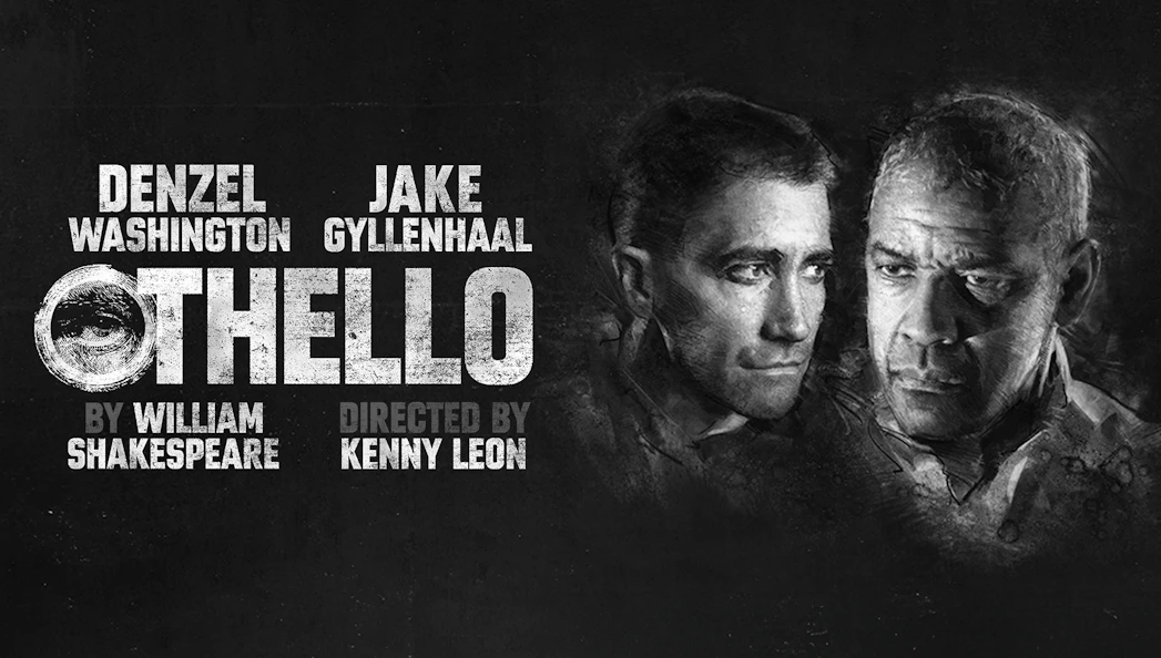 Othello play poster with actors' portraits and text details
