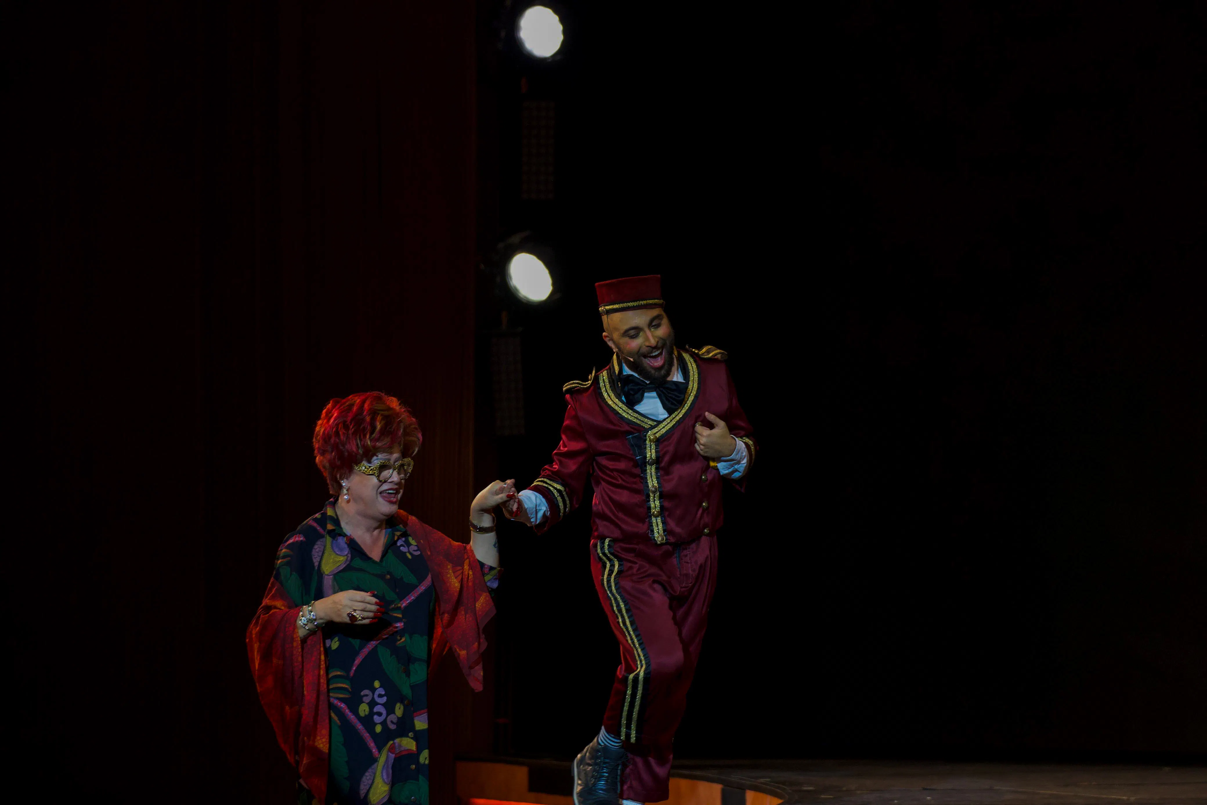 Performers on stage at Roxy Dinner Show in Rio de Janeiro.