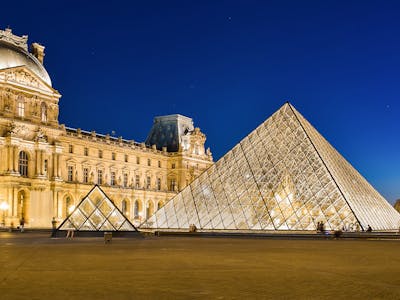 Glass Pyramid of Louvre Museum in Paris