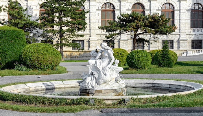Fountain sculpture in the gardens of Hofburg Palace, Vienna.