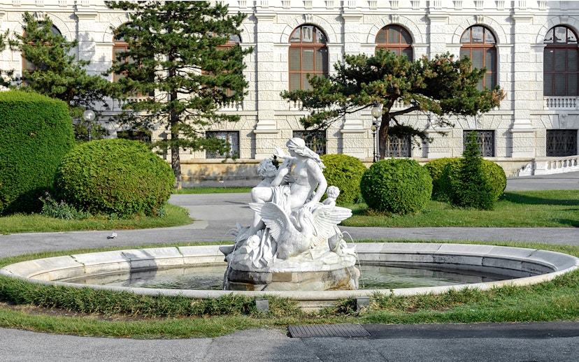 Fountain sculpture in the gardens of Hofburg Palace, Vienna.