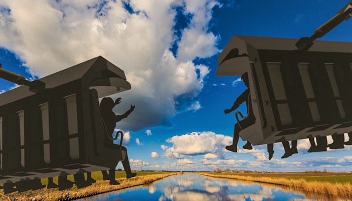 Flying theater ride over Dutch landscape at This is Holland.